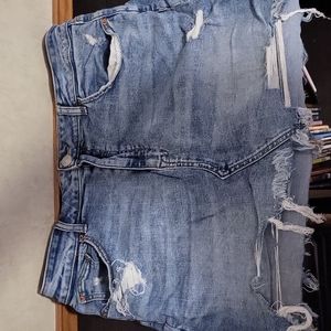 American Eagle distressed denim skirt